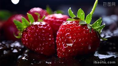 水果草莓红色多汁农业绿色生态